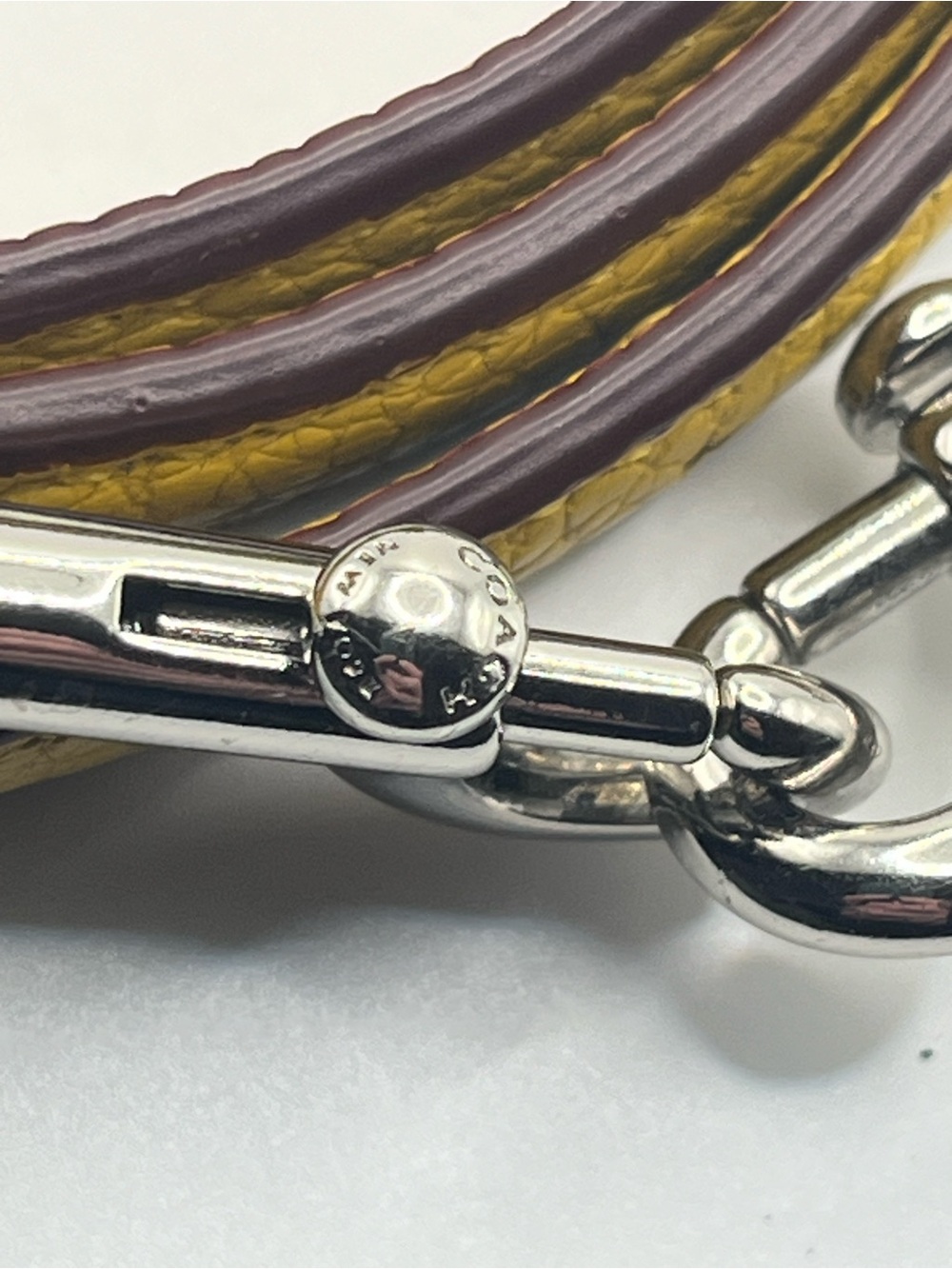 Coach Yellow Leather Adjustable Silver Hardware Replacement Strap - Picture 8 of 8